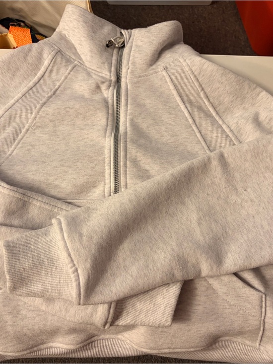 Sweaters - Half-Zip Pullover Sweater - Light Gray
